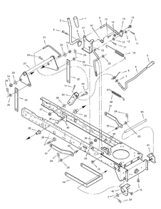 Mower Housing Suspension Diagram and Parts List for 385002X190A-552544 2006 Briggs and Stratton Lawn Tractor
